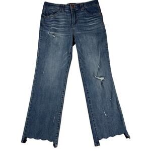 Democracy “Ab”Technology Tummy Slimming Chopped Scalloped Hem Jeans Size 6